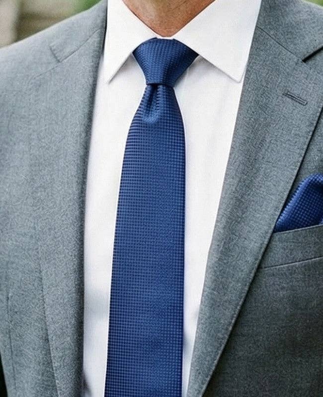 Cravatta Blu n°3 Uomo in Poliestere «Martin»