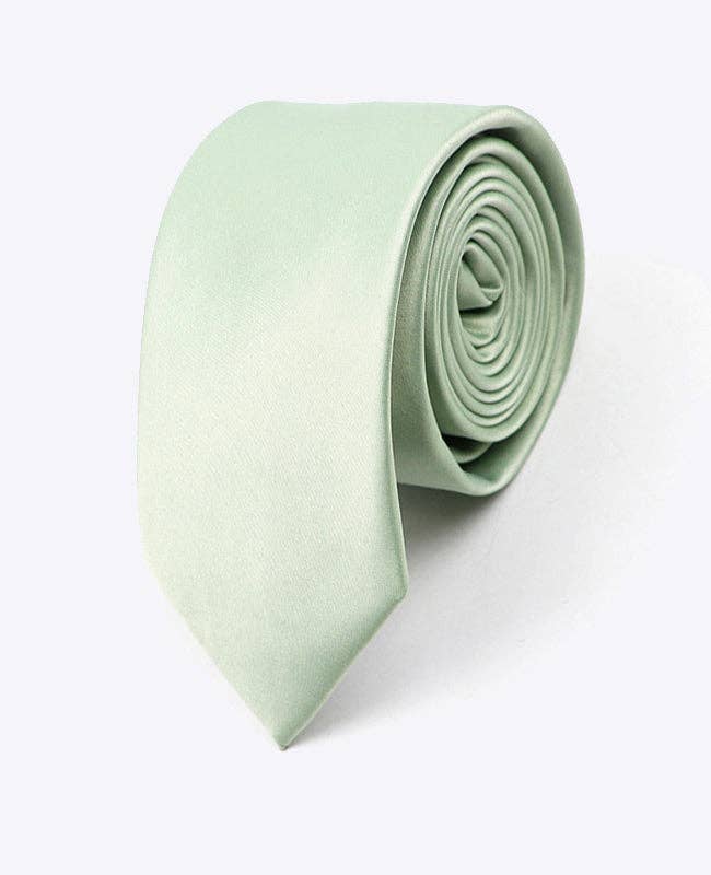 Cravatta verde salvia n. 1 da uomo in poliestere « Anatole »