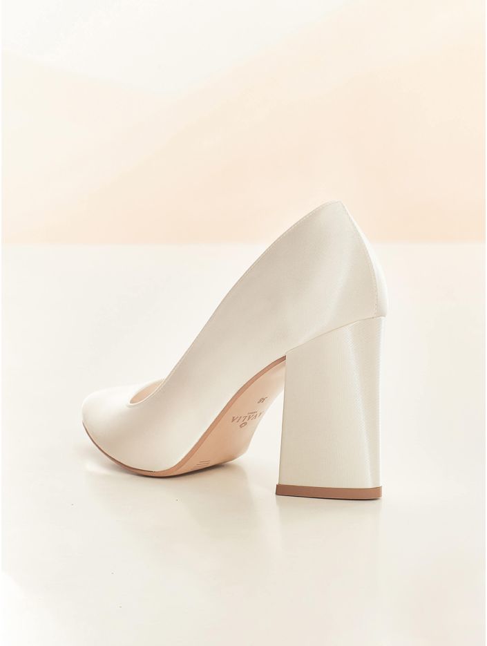 Scarpe da sposa mod. Astra - Raso bianco panna