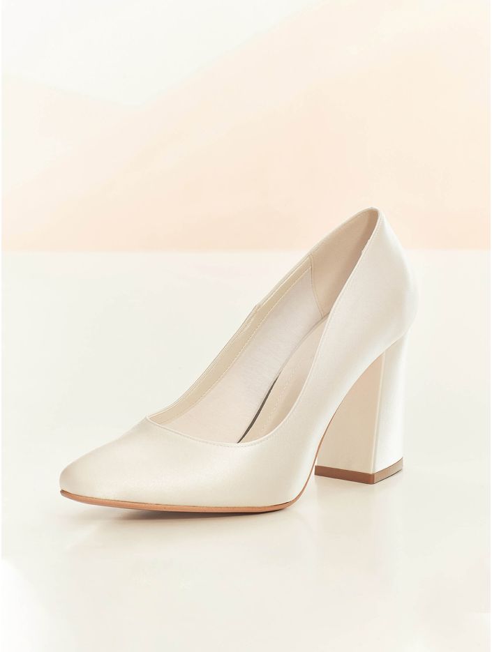 Scarpe da sposa mod. Astra - Raso bianco panna