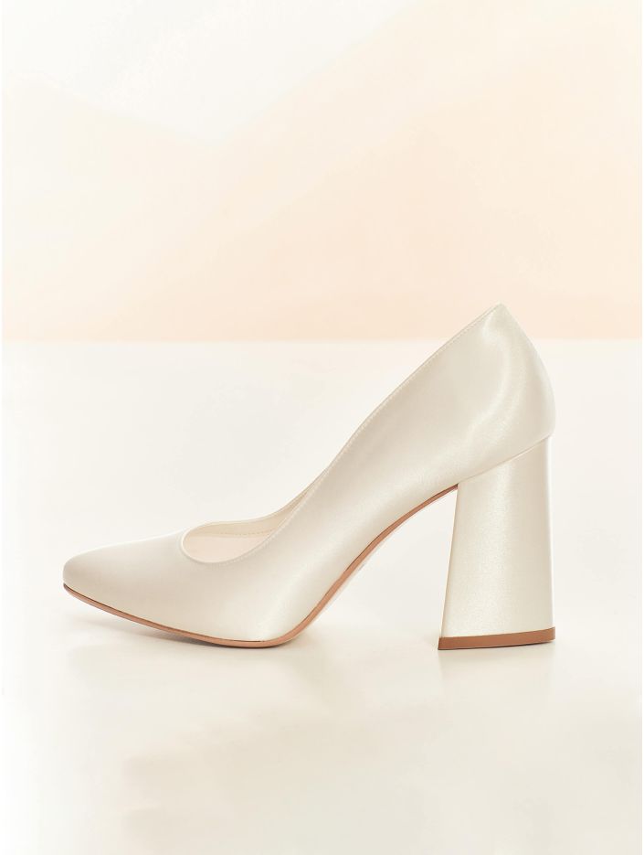 Scarpe da sposa mod. Astra - Raso bianco panna
