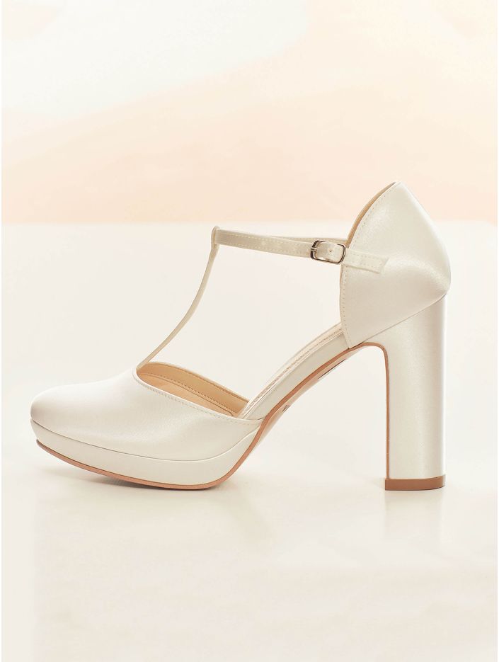Scarpe da sposa mod. Coco - Raso panna tg.38