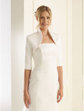Bolero da sposa in raso - Bianco panna tg.44